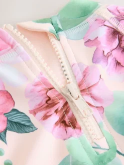 Badkleding|Badkleding|Next - Zonbeschermende zwemset (3 mnd-7 jr) Roze met bloemenprint