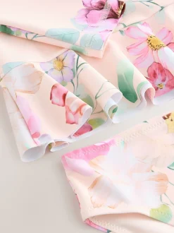 Badkleding|Badkleding|Next - Zonbeschermende zwemset (3 mnd-7 jr) Roze met bloemenprint