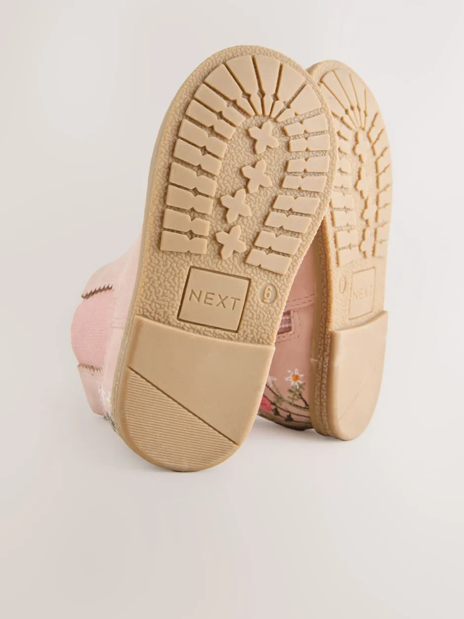 Boots*Next - Chelsea enkellaars Roze met borduursel