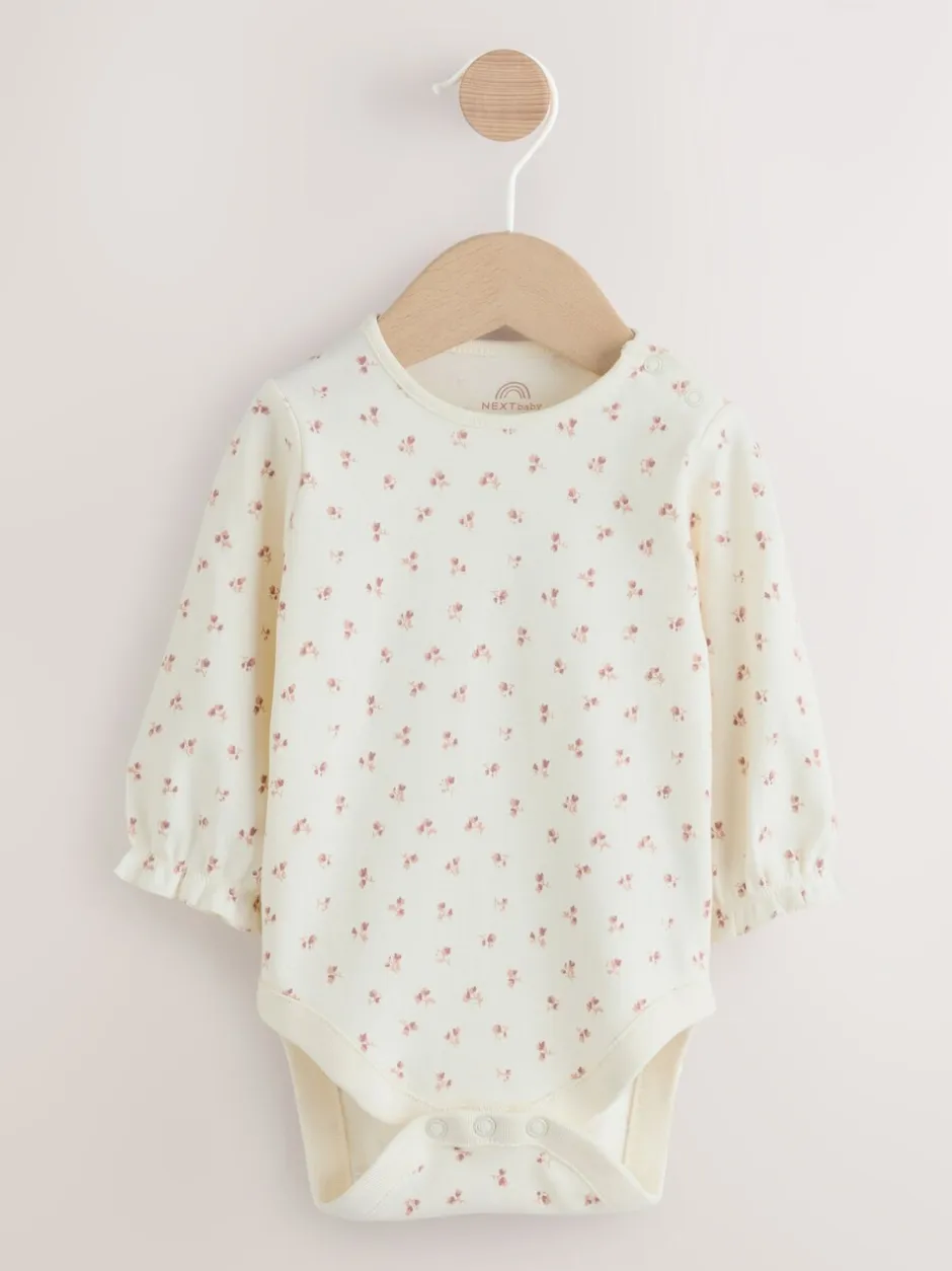 Jurken|Jurken*Next Roze met borduursel - Set van corduroy pinafore, bodysuit met lange mouwen en maillot voor baby's (0mnd-2jr)