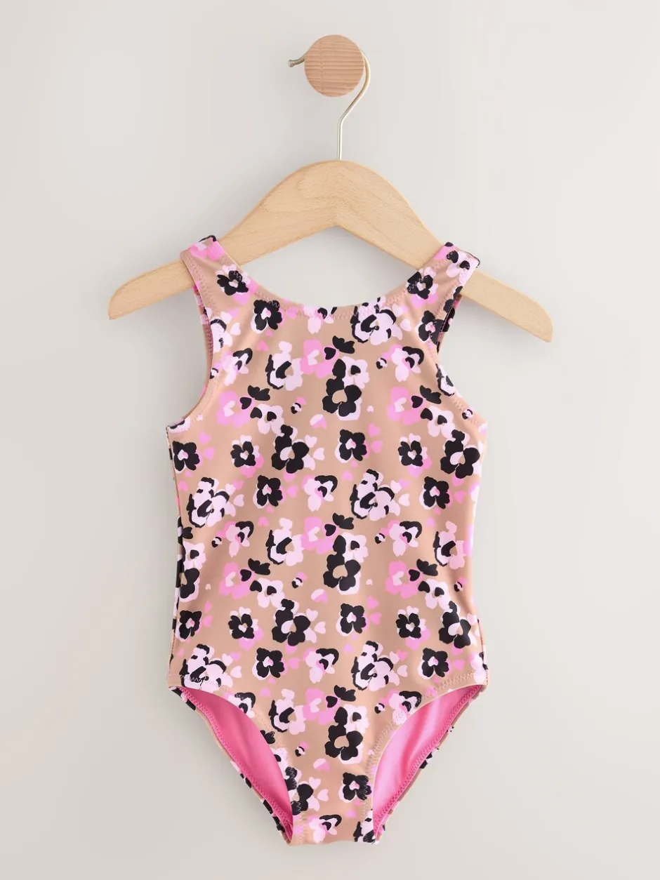 Badkleding|Badkleding*Next - Badpak (3 mnd-7 jr) Roze met dierenprint