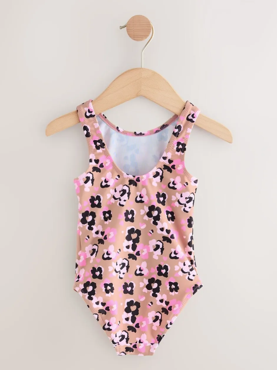 Badkleding|Badkleding*Next - Badpak (3 mnd-7 jr) Roze met dierenprint