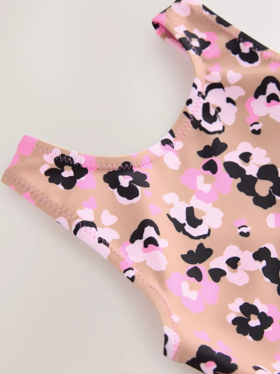 Badkleding|Badkleding*Next - Badpak (3 mnd-7 jr) Roze met dierenprint