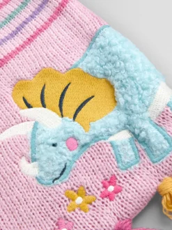 Mutsjes En Antikrabwantjes|Mutsen, Handschoenen En Sjaals*Jojo Maman Bébé - Scarf Roze met dinoprint