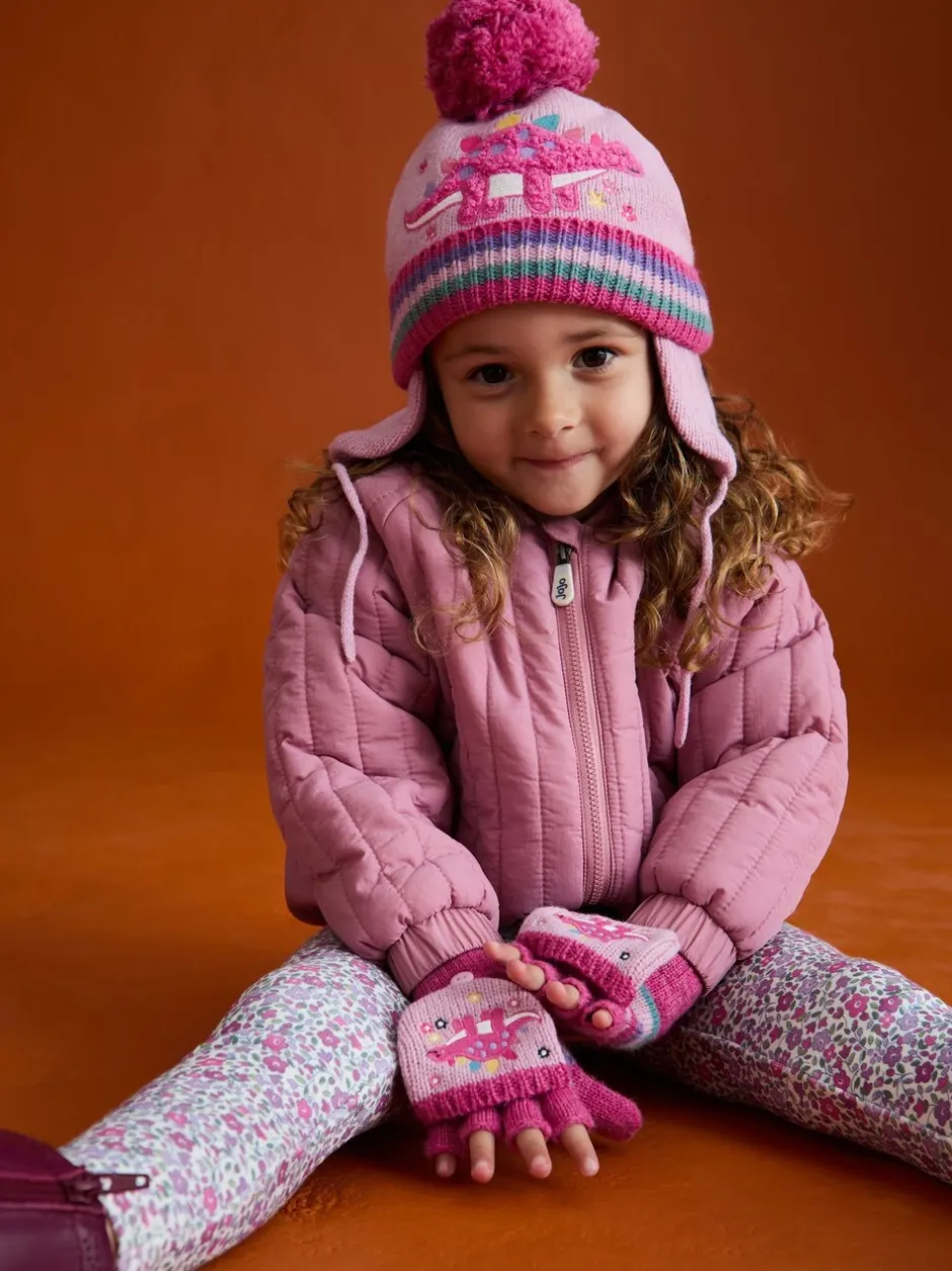 Mutsen, Handschoenen En Sjaals*Jojo Maman Bébé - - Fairisle-muts Roze met dinoprint