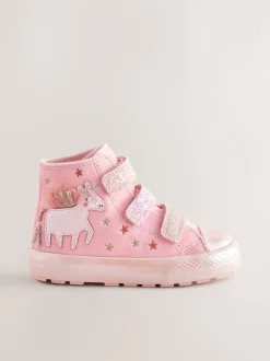 Gelegenheidskleding|Sneakers|Next Roze met eenhoornprint - Hoge Touch Fastening sportschoenen