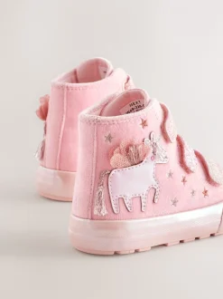 Gelegenheidskleding|Sneakers|Next Roze met eenhoornprint - Hoge Touch Fastening sportschoenen