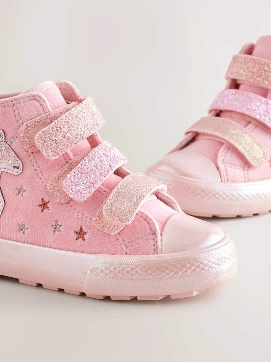 Gelegenheidskleding|Sneakers|Next Roze met eenhoornprint - Hoge Touch Fastening sportschoenen