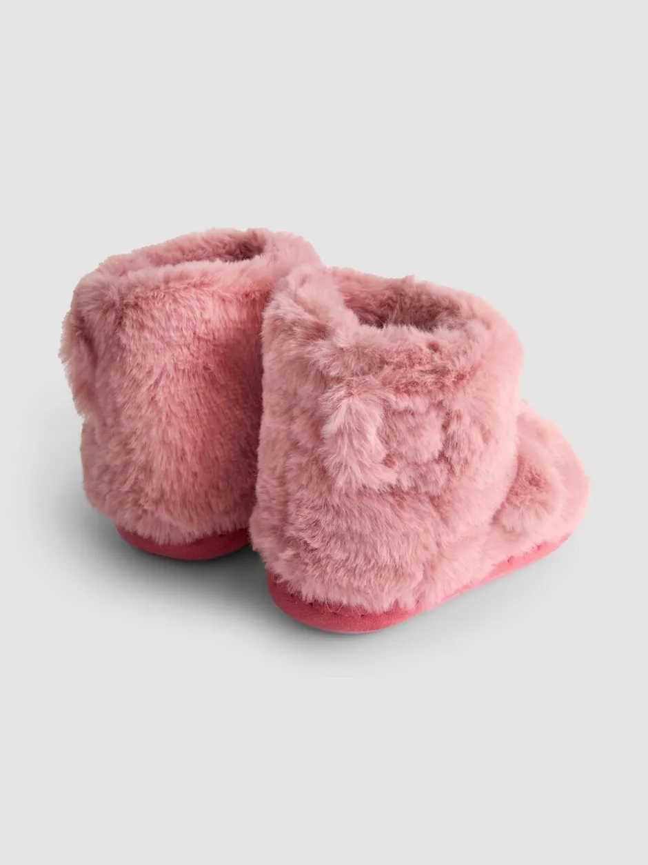 Pantoffels|Jojo Maman Bébé - Plush Slipper Boots Roze met eenhoornprint