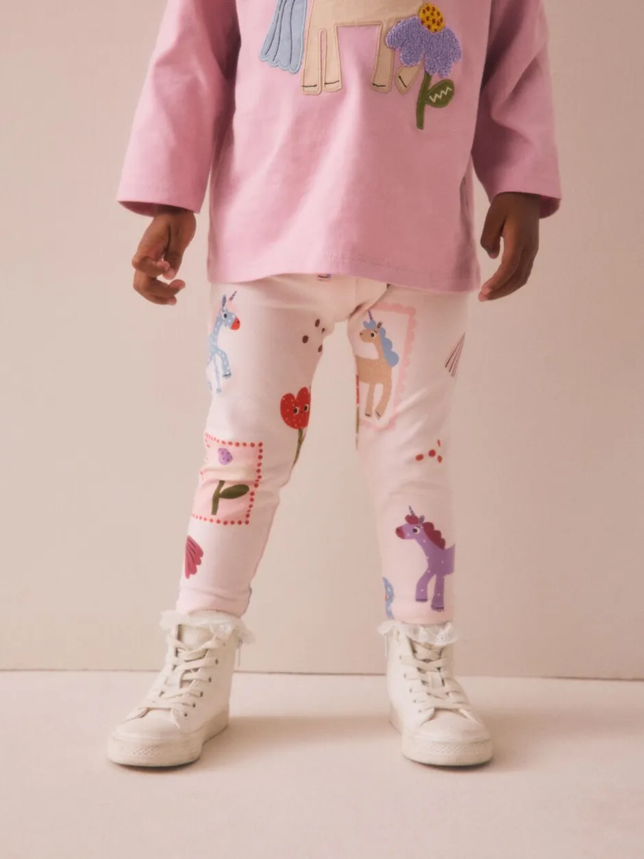 Broeken En Leggings*Next - Verpakking van 3 leggings (3 mnd-7 jr) Roze met eenhoornprint