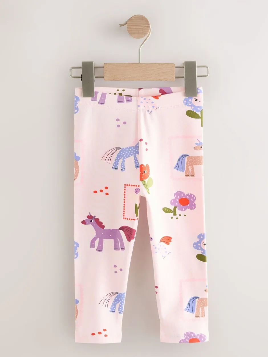 Broeken En Leggings*Next - Verpakking van 3 leggings (3 mnd-7 jr) Roze met eenhoornprint
