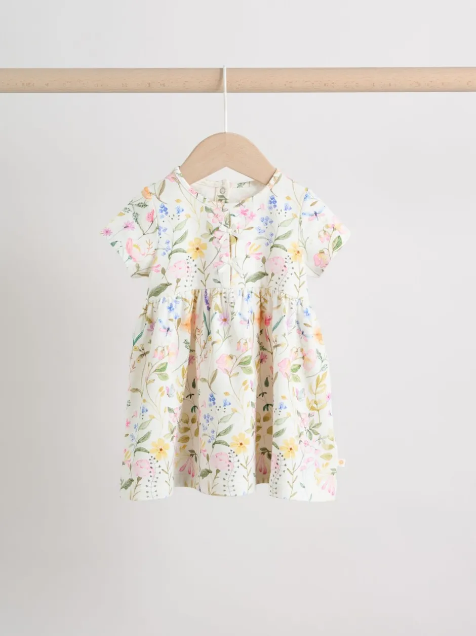 Gelegenheidskleding|Jurken*Next - Baby Short Sleeve Dress 2 Pack (0mths-3yrs) Roze met elfjes