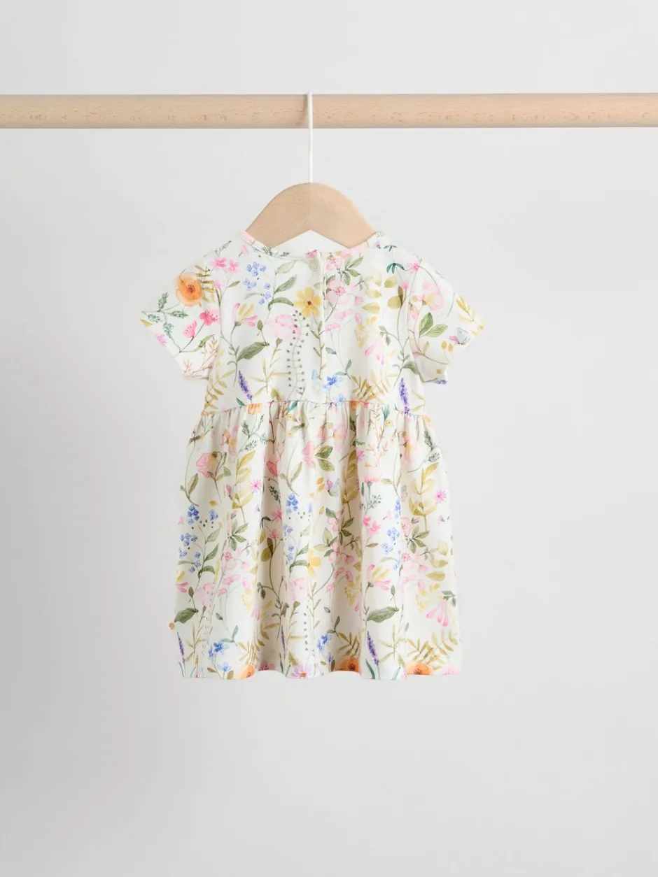 Gelegenheidskleding|Jurken*Next - Baby Short Sleeve Dress 2 Pack (0mths-3yrs) Roze met elfjes