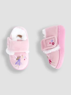 Pantoffels|Jojo Maman Bébé - - Pantoffelschoenen met eenhoorn Roze met elfjes
