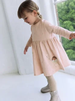 Gelegenheidskleding|Jurken*Next Roze met elfjes - Jurk met lange mouwen en versiering (3mnd -7jr)