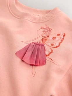 Gelegenheidskleding|Jurken*Next Roze met elfjes - Sweaterjurk met verlaagde taille (3mnd-7jr)