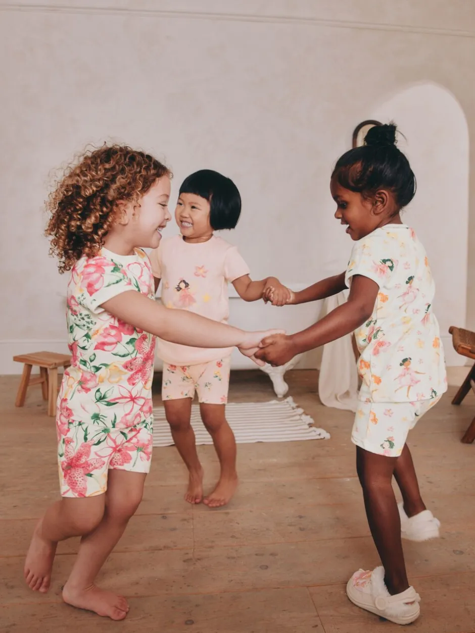 Nachtkleding En Pyjama's|Pyjama's|Next - Verpakking van 3 korte pyjama's (9mnd -10jr) Roze met elfjes