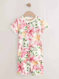 Nachtkleding En Pyjama's|Pyjama's|Next - Verpakking van 3 korte pyjama's (9mnd -10jr) Roze met elfjes