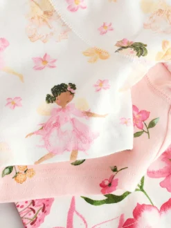 Nachtkleding En Pyjama's|Pyjama's|Next - Verpakking van 3 korte pyjama's (9mnd -10jr) Roze met elfjes