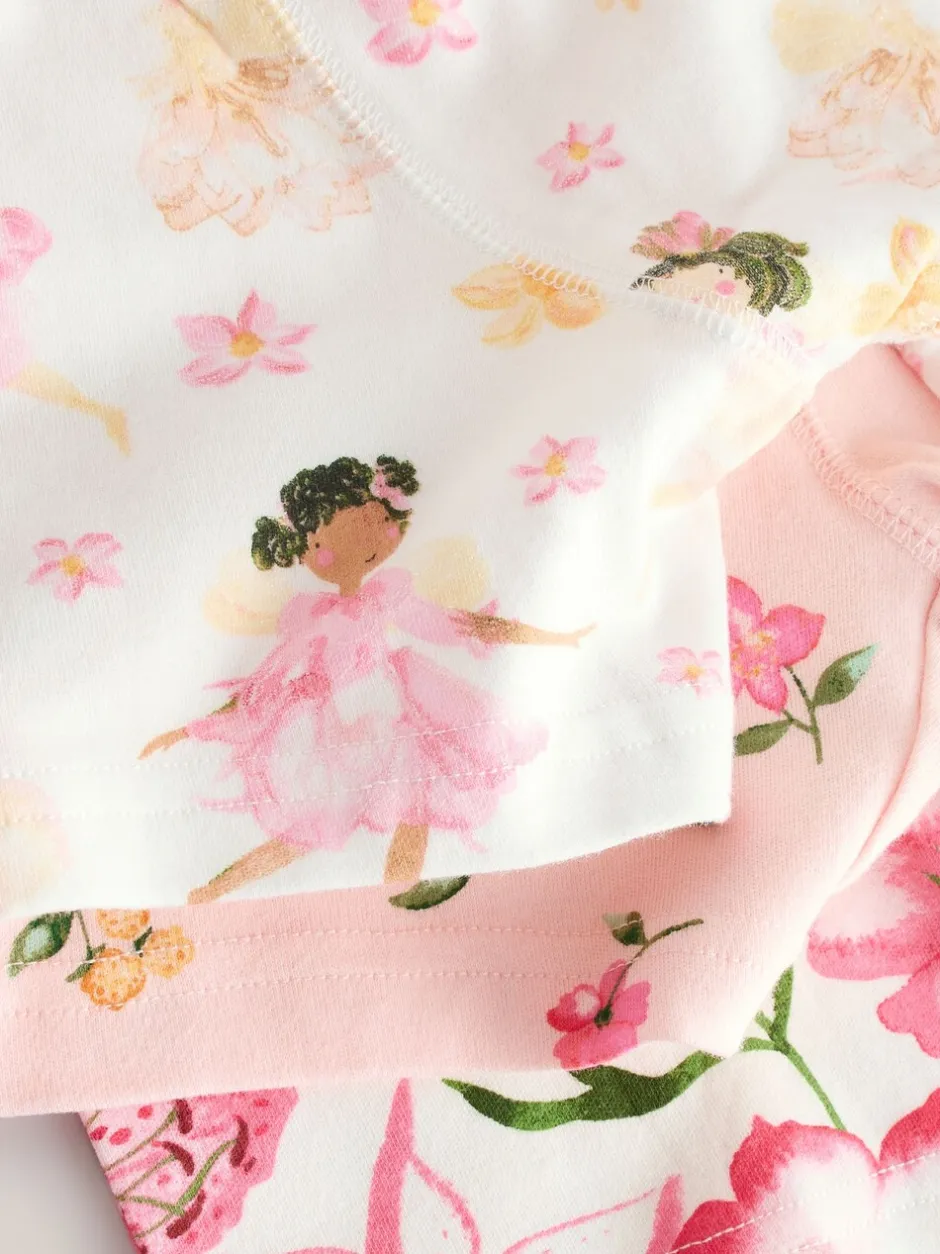 Nachtkleding En Pyjama's|Pyjama's|Next - Verpakking van 3 korte pyjama's (9mnd -10jr) Roze met elfjes
