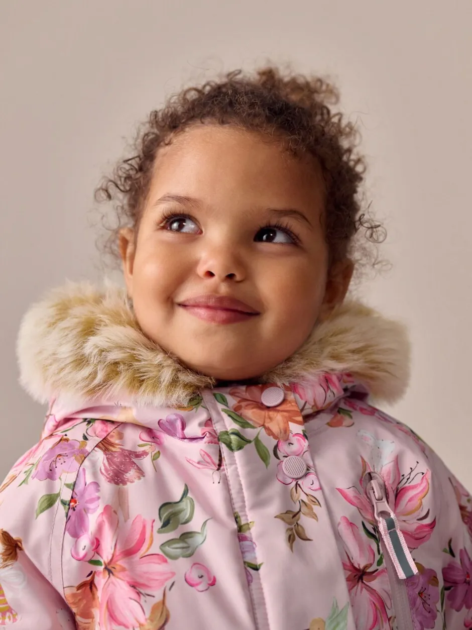 Jassen, Jacks En Kinderwagenpakjes|Jassen En Jacks*Next - Waterdicht sneeuwpak met print (3mnd-7jr) Roze met elfjes