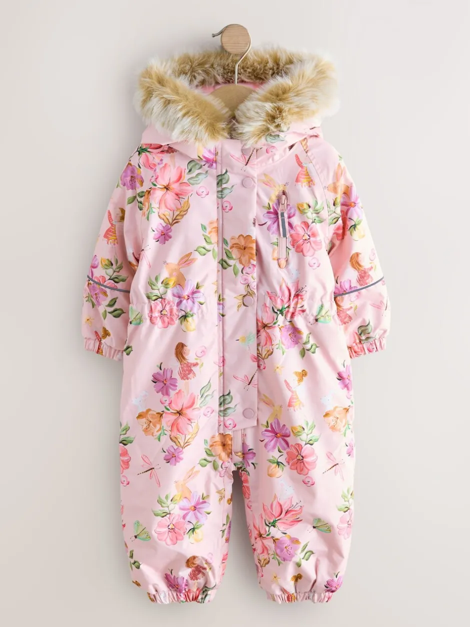 Jassen, Jacks En Kinderwagenpakjes|Jassen En Jacks*Next - Waterdicht sneeuwpak met print (3mnd-7jr) Roze met elfjes