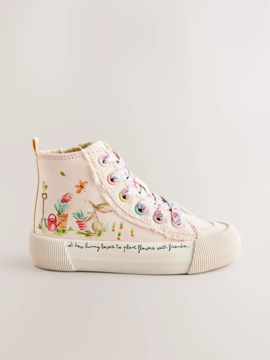 Sneakers|Next - Hoge sneakers Roze met figuurtjes