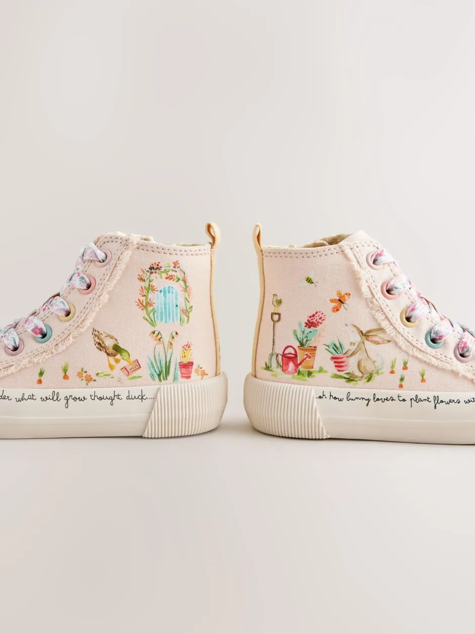 Sneakers|Next - Hoge sneakers Roze met figuurtjes