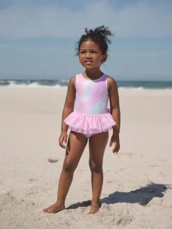 Badkleding|Badkleding*Next Roze met folieprint - Mesh Tutu Swimsuit (3mths-7yrs)