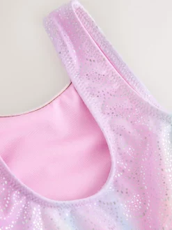 Badkleding|Badkleding*Next Roze met folieprint - Mesh Tutu Swimsuit (3mths-7yrs)