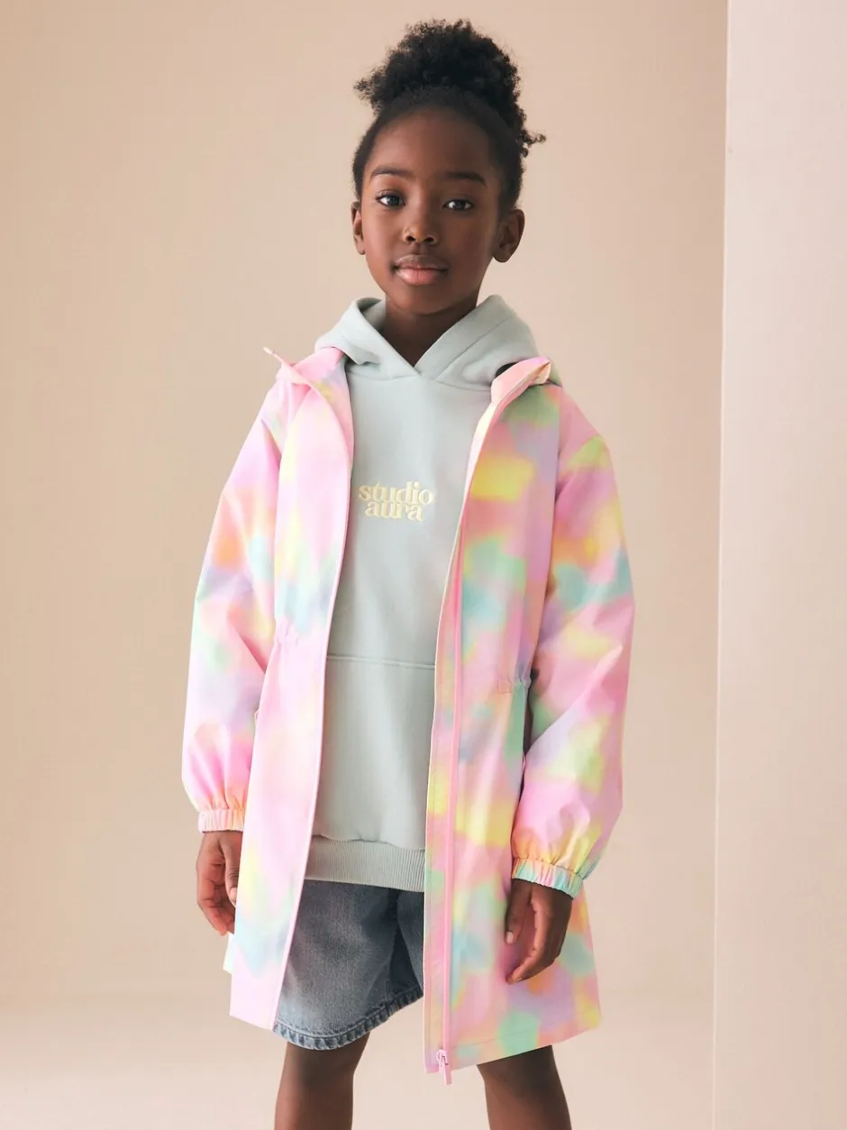 Jassen En Jacks*Next Roze met gemarmerde print - Waterproof Printed Cagoule (3-16yrs)