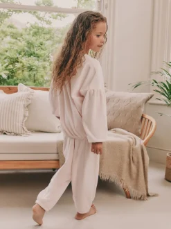 Nachtkleding En Pyjama's|Pyjama's*Next Roze met hart van lovertjes - Behaaglijke fleece pyjama (9 mnd-16 jr)