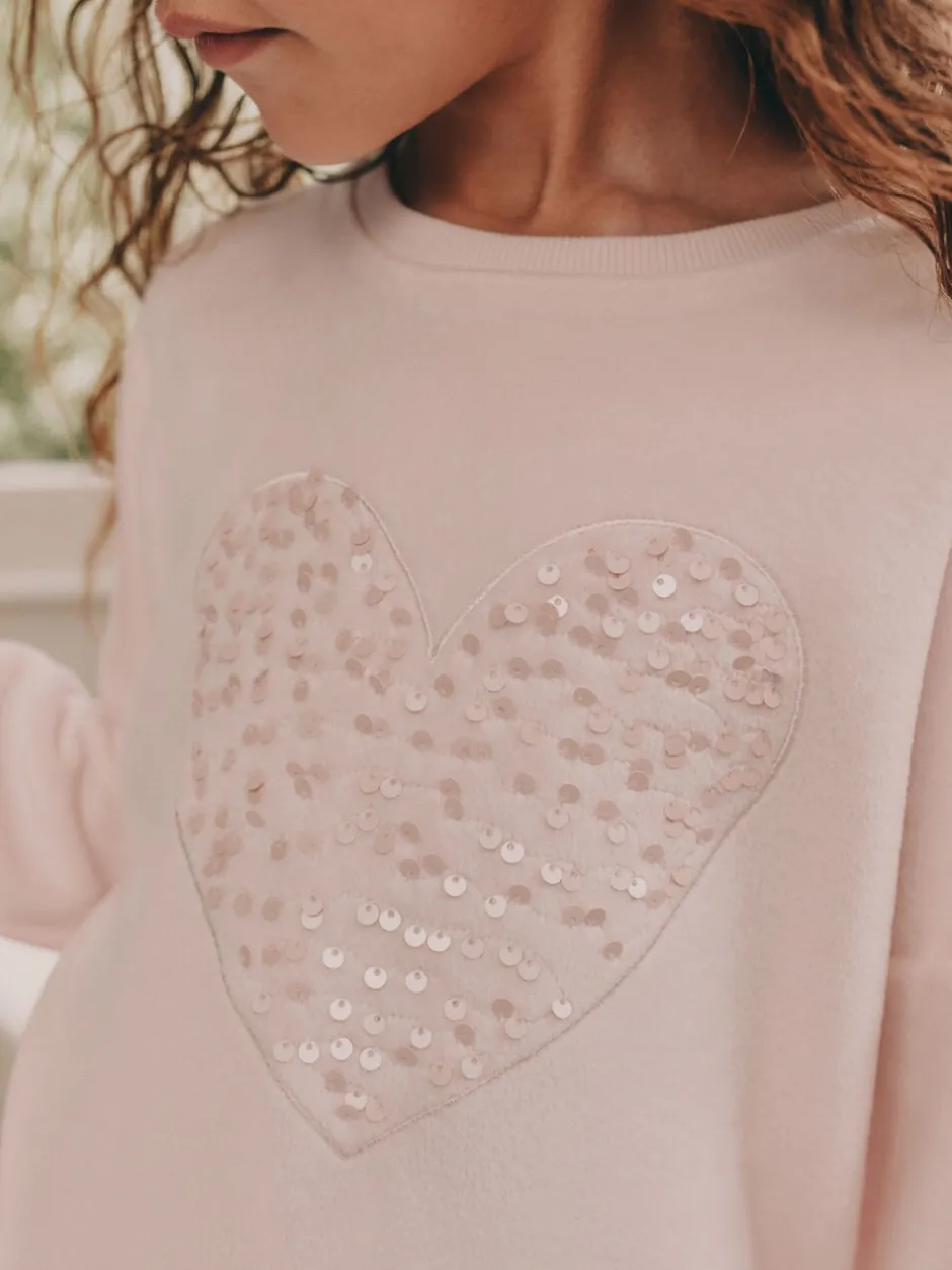 Nachtkleding En Pyjama's|Pyjama's*Next Roze met hart van lovertjes - Behaaglijke fleece pyjama (9 mnd-16 jr)