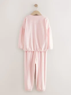 Nachtkleding En Pyjama's|Pyjama's*Next Roze met hart van lovertjes - Behaaglijke fleece pyjama (9 mnd-16 jr)