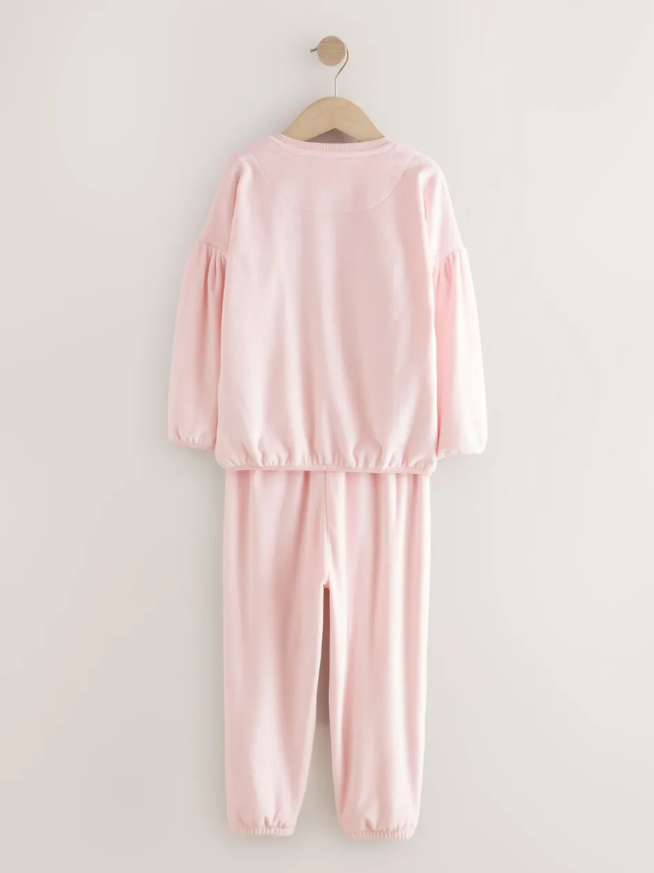 Nachtkleding En Pyjama's|Pyjama's*Next Roze met hart van lovertjes - Behaaglijke fleece pyjama (9 mnd-16 jr)