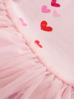 Jurken|Jurken|Next Roze met hartjes - Mesh Skirt Dress (3mths-7yrs)