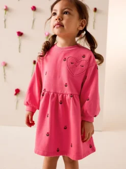 Truien En Breisels|Jurken|Next Roze met hartjes - Sweaterjurk (3 mnd-7 jr)