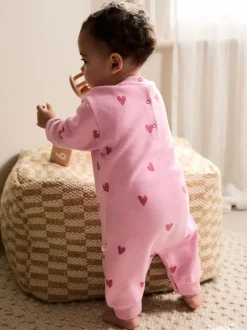 Sets En Outfits|Next - Jersey babyromper (0mnd-3jr) Roze met hartjesprint