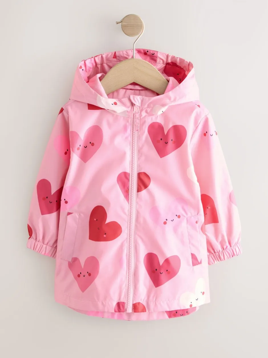 Jassen En Jacks*Next Roze met hartjesprint - Regenbestendig jack met print (3mnd-7jr)