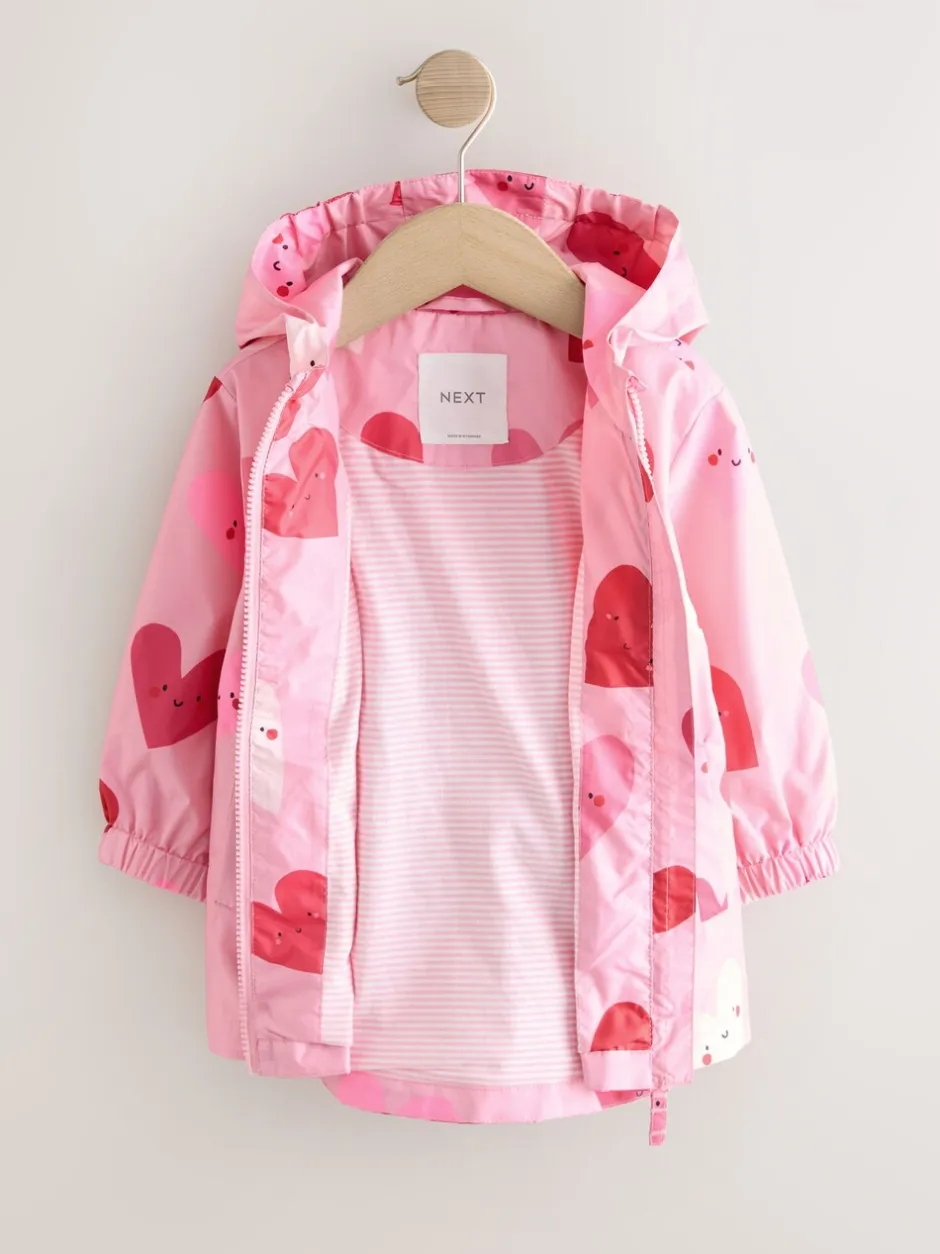 Jassen En Jacks*Next Roze met hartjesprint - Regenbestendig jack met print (3mnd-7jr)