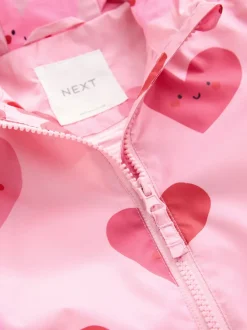 Jassen En Jacks*Next Roze met hartjesprint - Regenbestendig jack met print (3mnd-7jr)