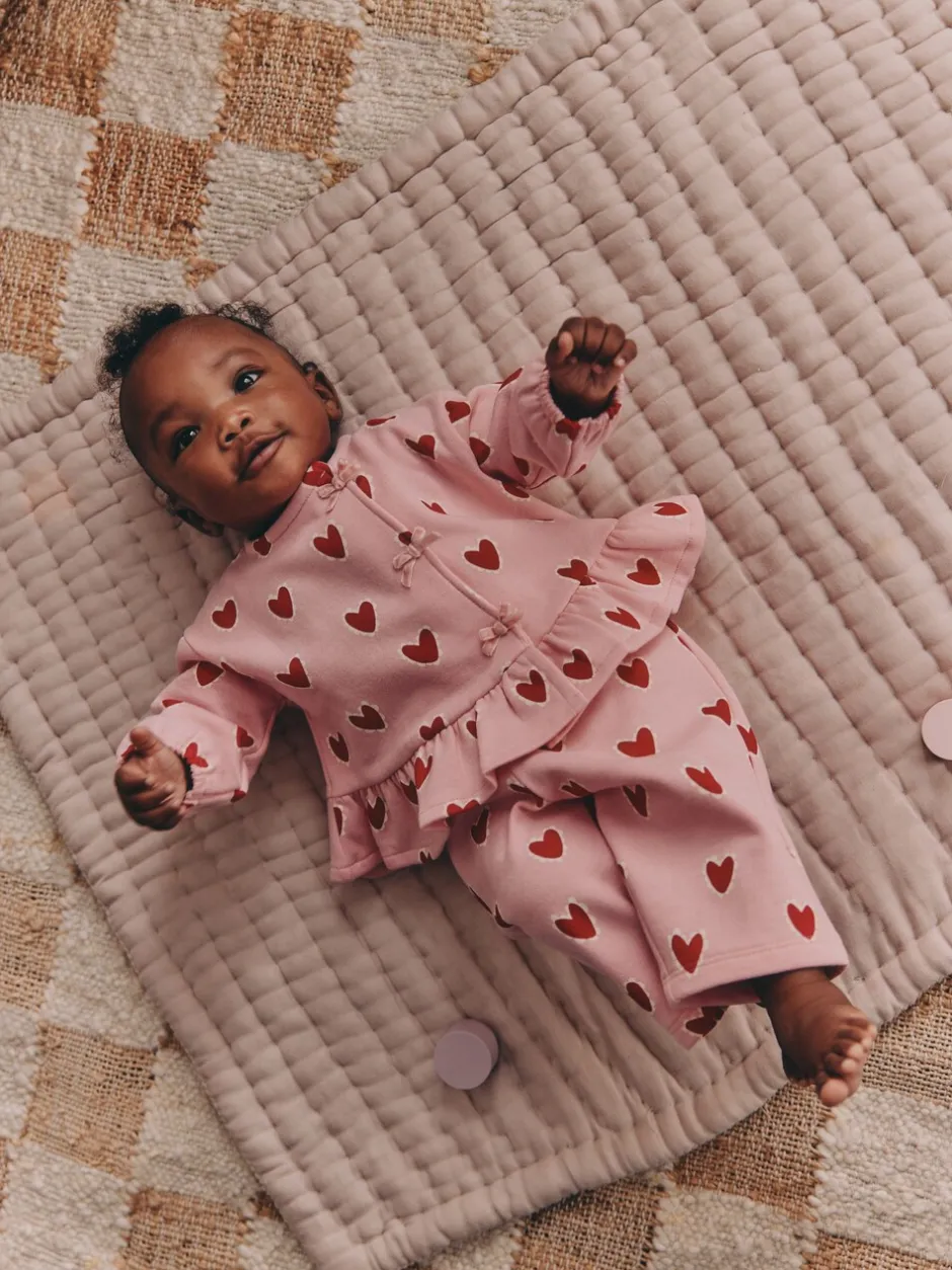Tops|Sets En Combisets|Next Roze met hartjesprint - Top & Leggings Set 2 Piece (0mths-2yrs)