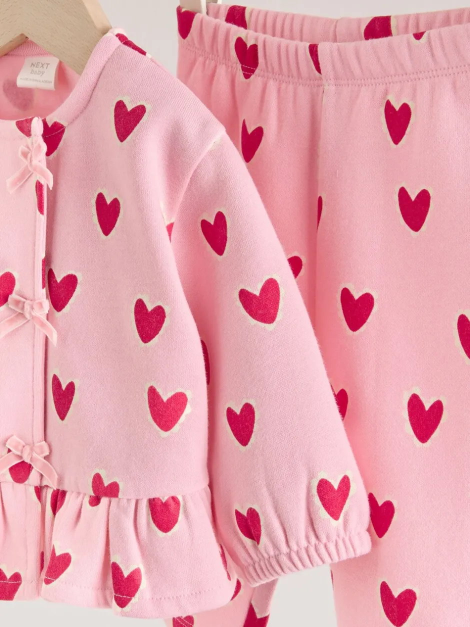 Tops|Sets En Combisets|Next Roze met hartjesprint - Top & Leggings Set 2 Piece (0mths-2yrs)
