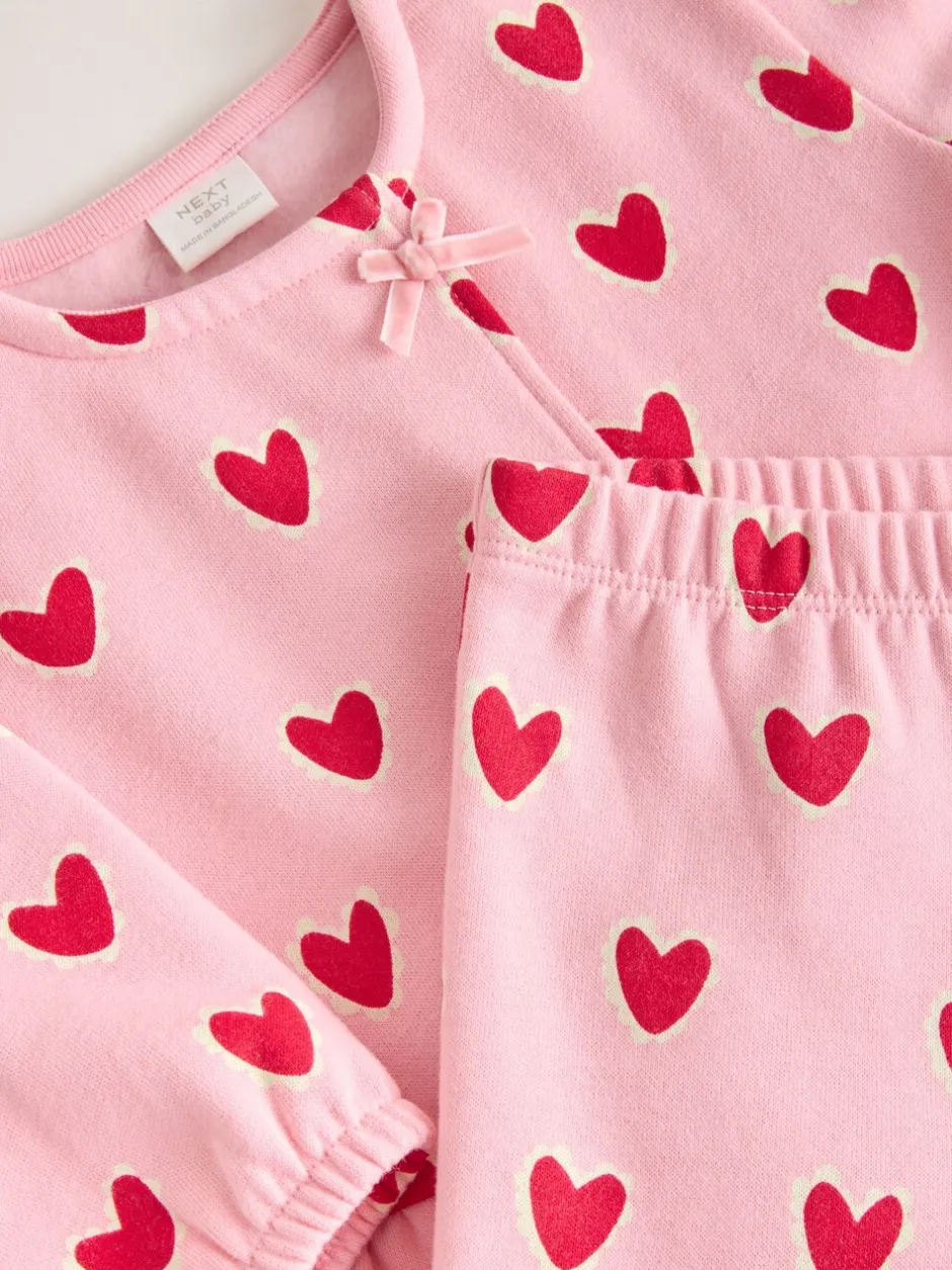Tops|Sets En Combisets|Next Roze met hartjesprint - Top & Leggings Set 2 Piece (0mths-2yrs)