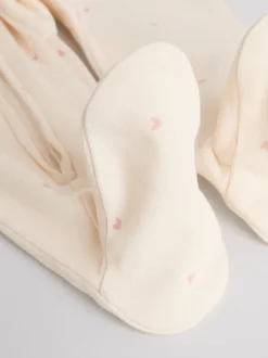 Multipacks|Babypakjes En Babypyjama's*Next Roze met hartjesprint - Verpakking van 3 babypyjama's met tweewegrits (0-2jr)