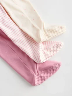 Multipacks|Babypakjes En Babypyjama's*Next Roze met hartjesprint - Verpakking van 3 babypyjama's met tweewegrits (0-2jr)