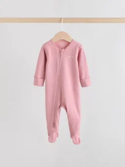 Multipacks|Babypakjes En Babypyjama's*Next Roze met hartjesprint - Verpakking van 3 babypyjama's met tweewegrits (0-2jr)