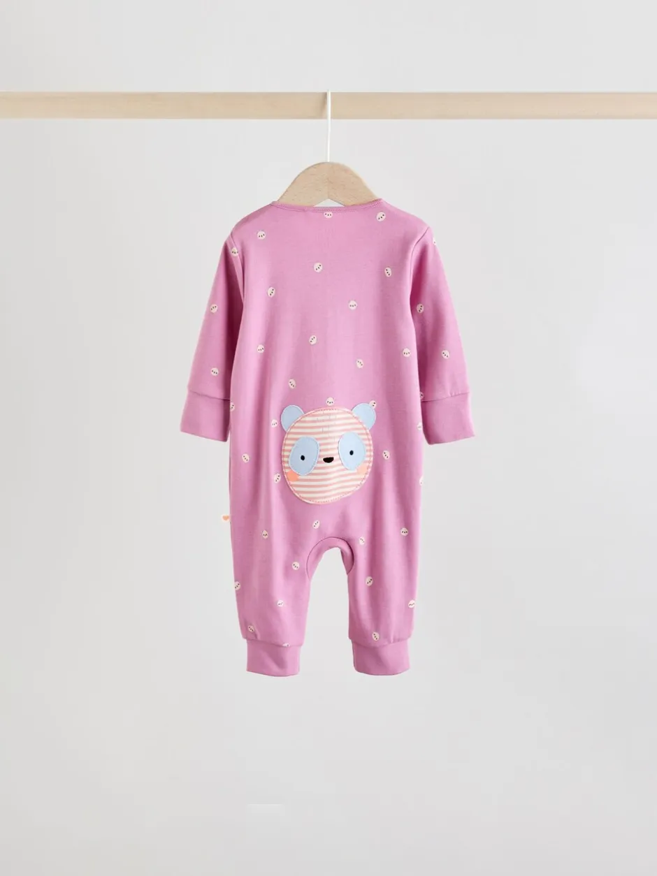 Babypakjes En Babypyjama's|Next Roze met karakteristieke dierenprint - Verpakking van 5 babyslaappakjes met tweewegrits (0 mnd - 3 jr)