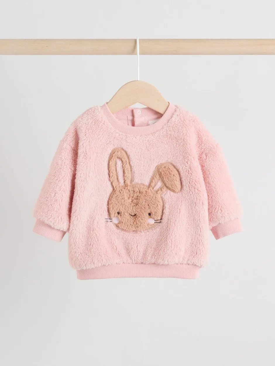 Sets En Combisets|Truien En Breisels|Next - 2 -delige Set van Fleece Tops en Leggings voor Baby''s (0mnd-2jr) Roze met konijnen