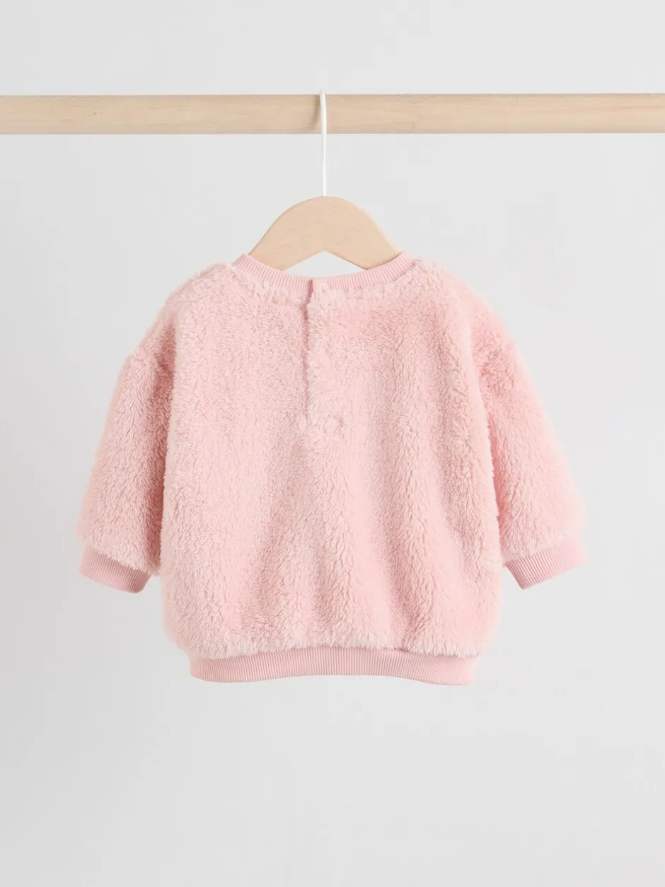 Sets En Combisets|Truien En Breisels|Next - 2 -delige Set van Fleece Tops en Leggings voor Baby''s (0mnd-2jr) Roze met konijnen